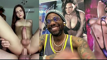 Trans gostosa em cowgirl apertada gozando e gozando na trans de League of Legends